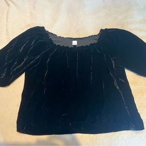 Black Velvet Top- Size Medium